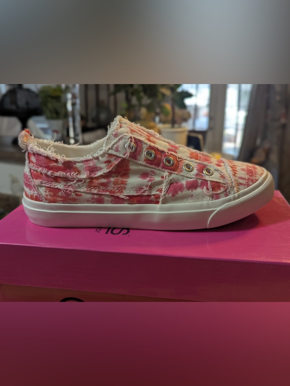 Pink Tie-Dye Canvas Slip-On Sneaker